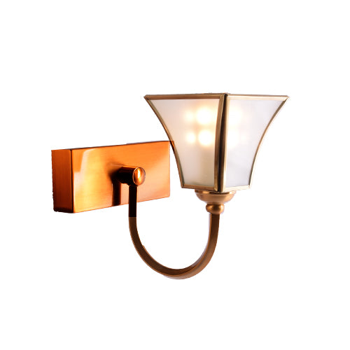 Bronze Wall Light with Square White Glass, E14 1 arm-Starry Night