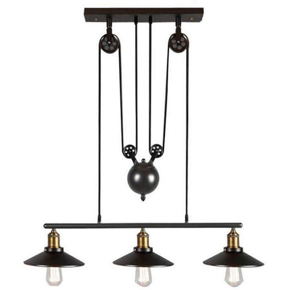 Retro Pendant Retractable Chandelier Light Adjustable Lamp 3 Head-Starry Night