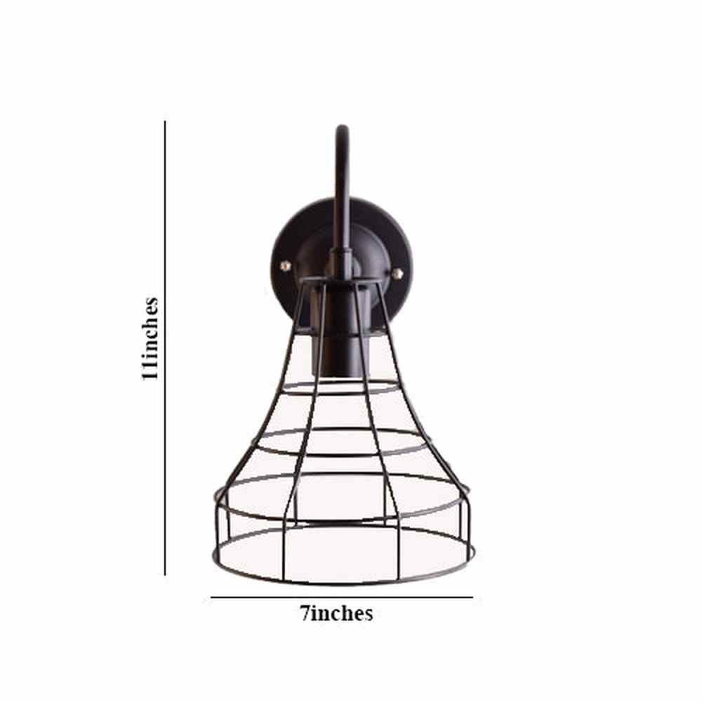 Black Metal Cage Wall Light-Starry Night