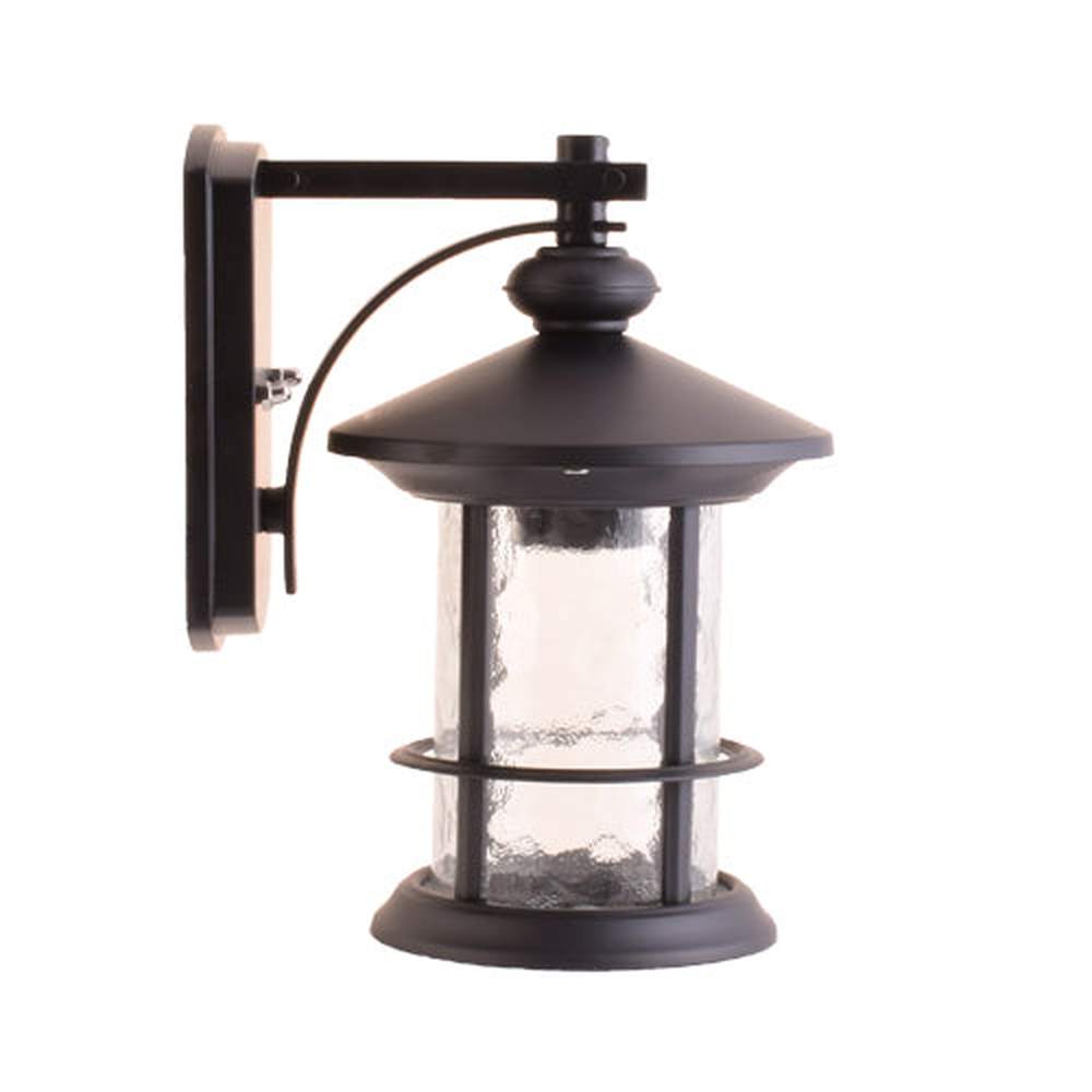One-Light Outdoor Wall Lantern with Clear Glass, Black-Starry Night