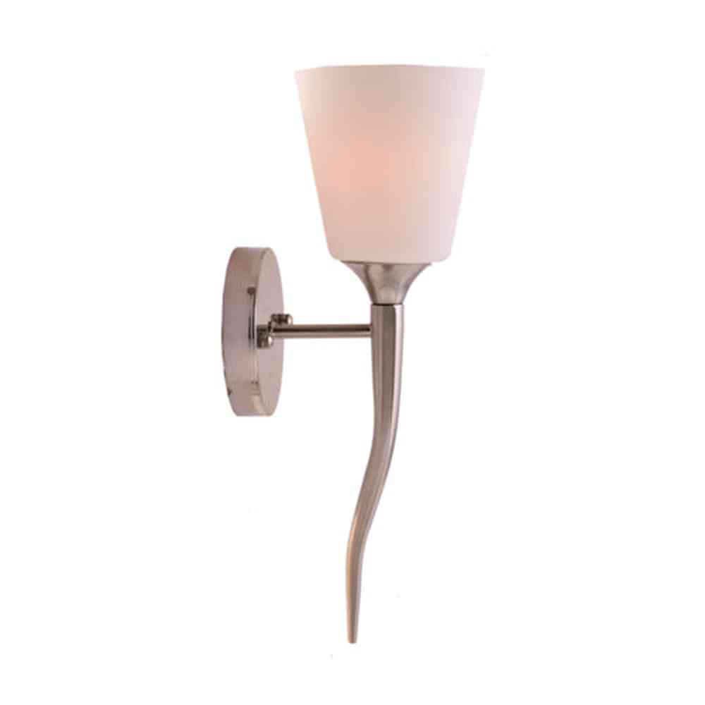 Brushed Steel Wall Lamp with White Glass Shade-Starry Night