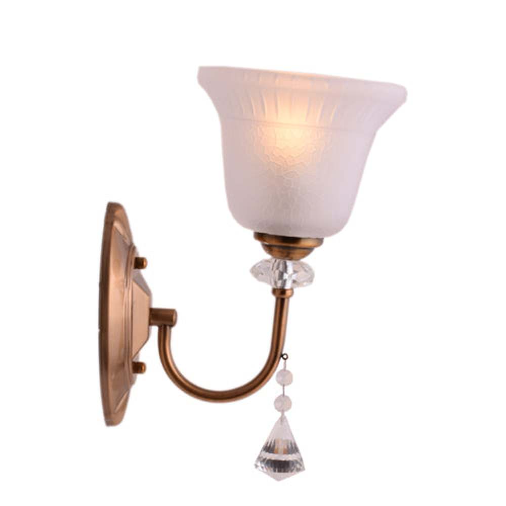 Bronze Wall Light with White Glass Shade-Starry Night