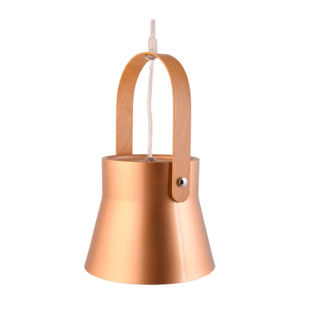 Metal Pendant Light E27 Base Gold with Wood Handle-Starry Night