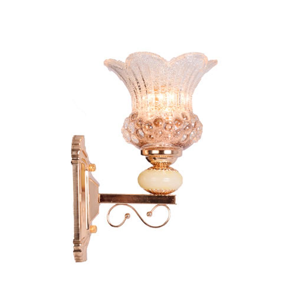 Golden Decorative Wall Light with Glass Shade, E14-Starry Night