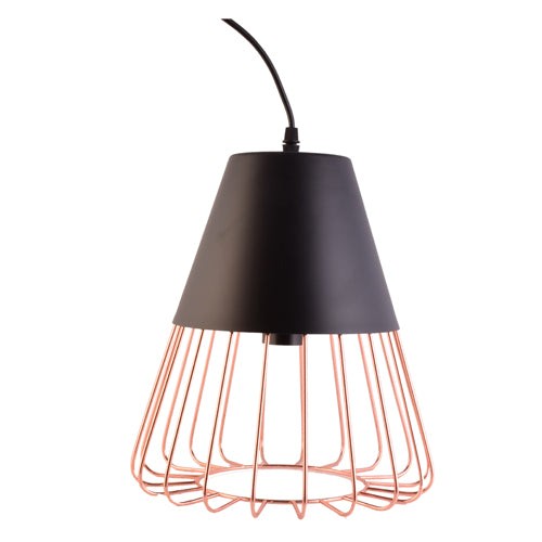 Black Pendant Light with Copper Cage-Starry Night
