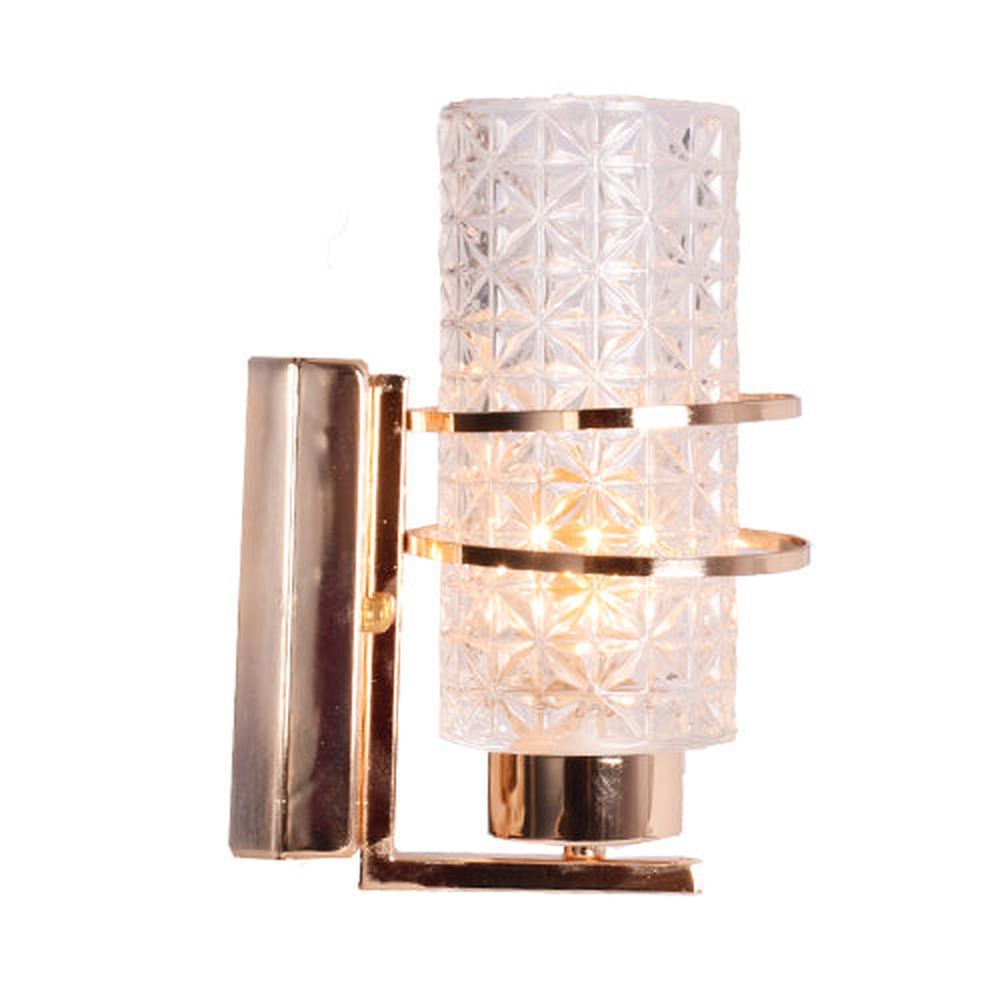 Golden Decorative Wall Light with Crystal Glass Shade, E14-Starry Night