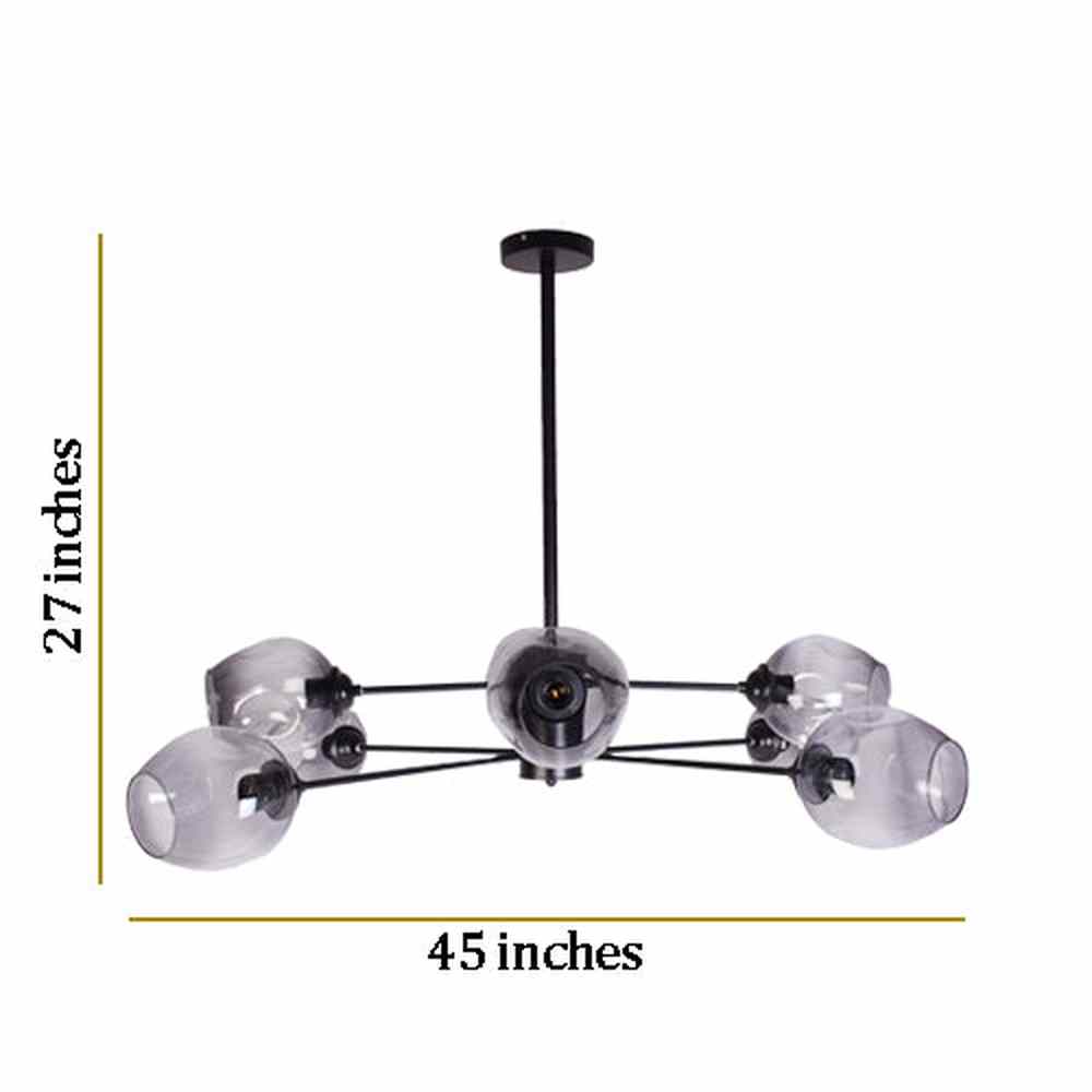 Modern Black Glass Chandelier with 8 Lights-Starry Night