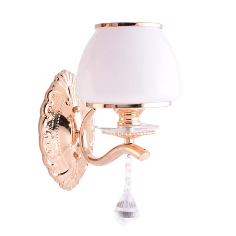 Wall Light Gold with White Shade and Crystals-Starry Night