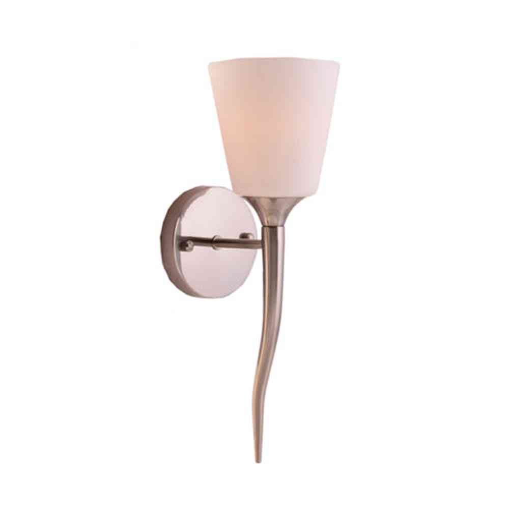 Brushed Steel Wall Lamp with White Glass Shade-Starry Night