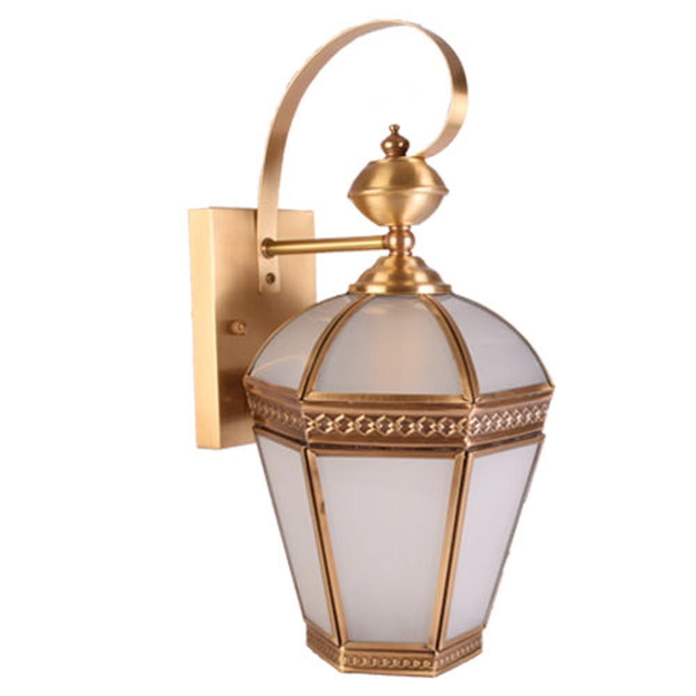 Outdoor Wall Light Copper with Frosted Glass Shade, E27-Starry Night