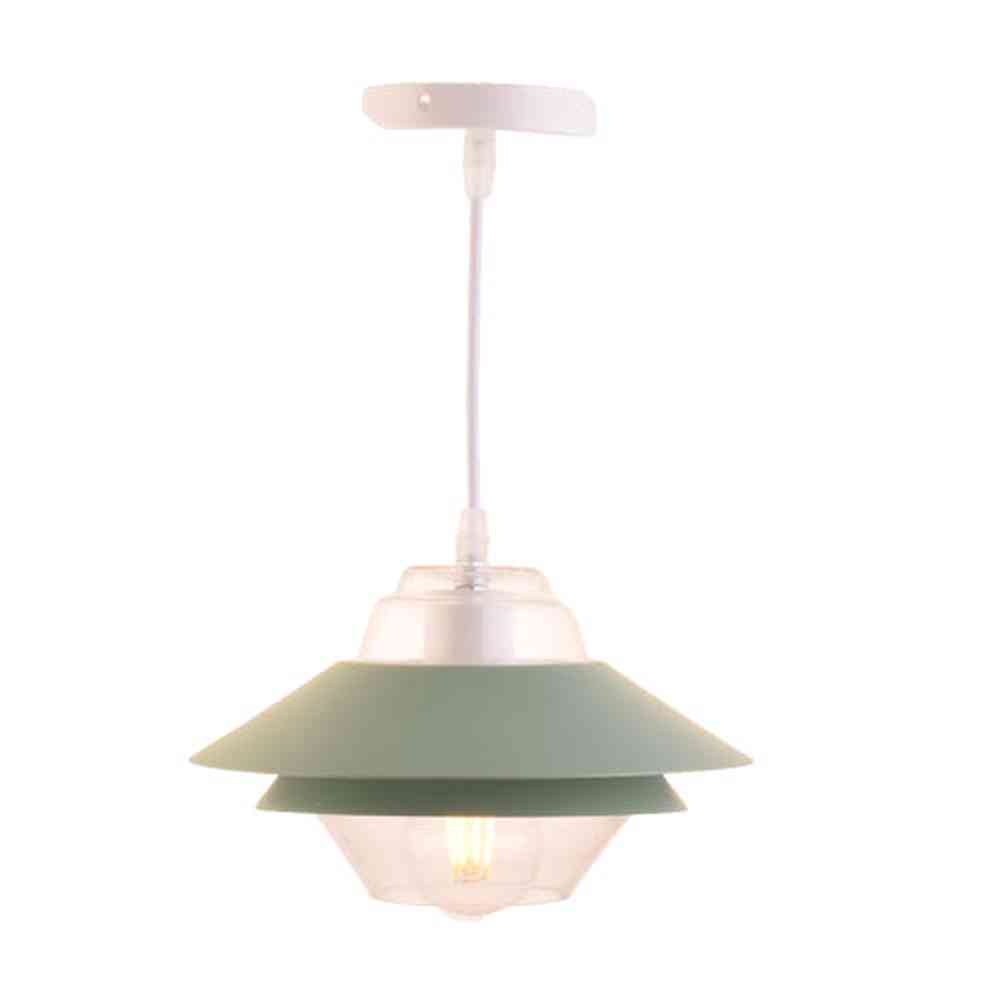 Pendant Light with Moss Green Lamp Shade-Starry Night