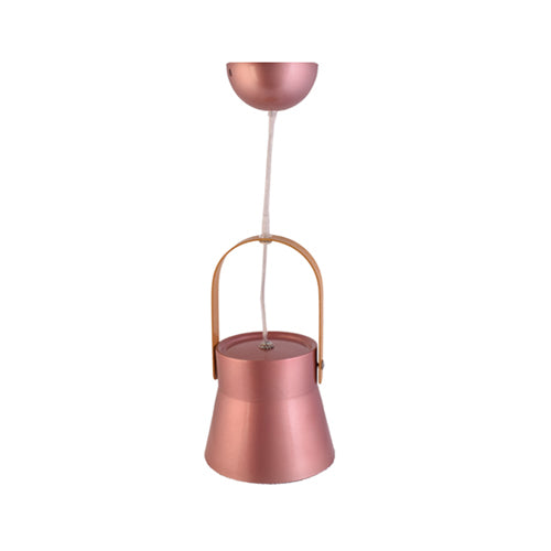 Metal Pendant Light E27 Base Rose Gold with Wood Handle-Starry Night