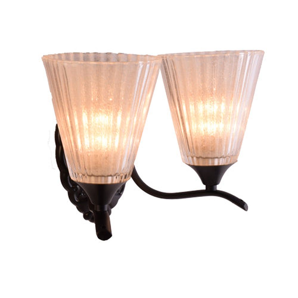 Wall Light Black with White Glass, E14 2 arms-Starry Night