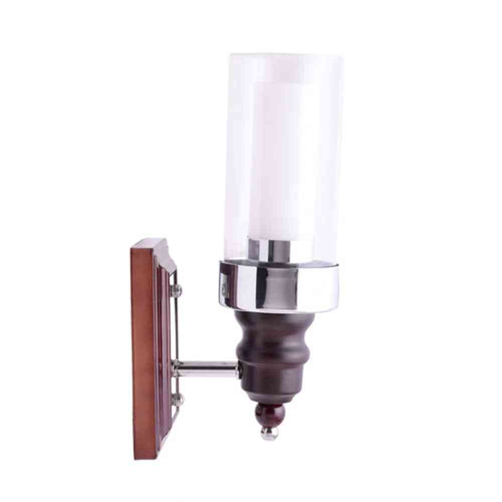 Wood Finish Wall Light with Glass Shade-Starry Night