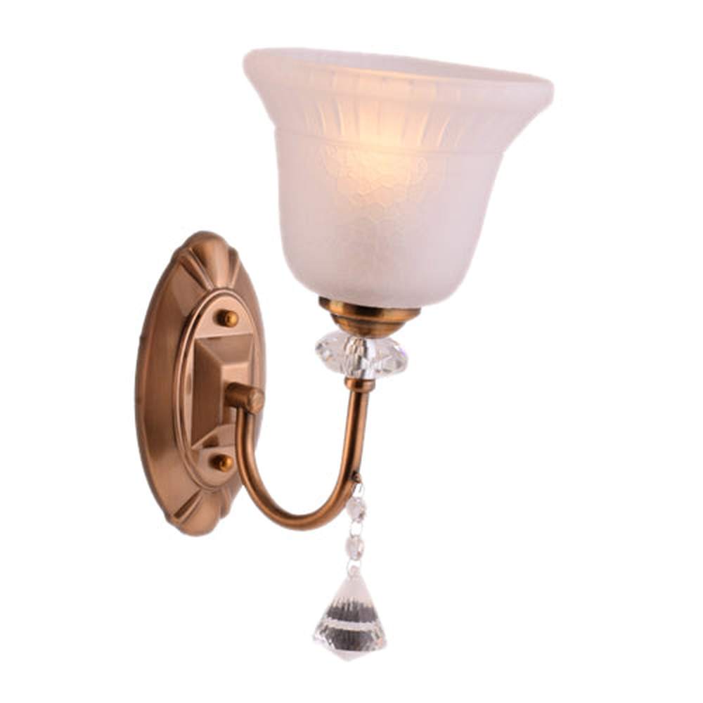 Bronze Wall Light with White Glass Shade-Starry Night