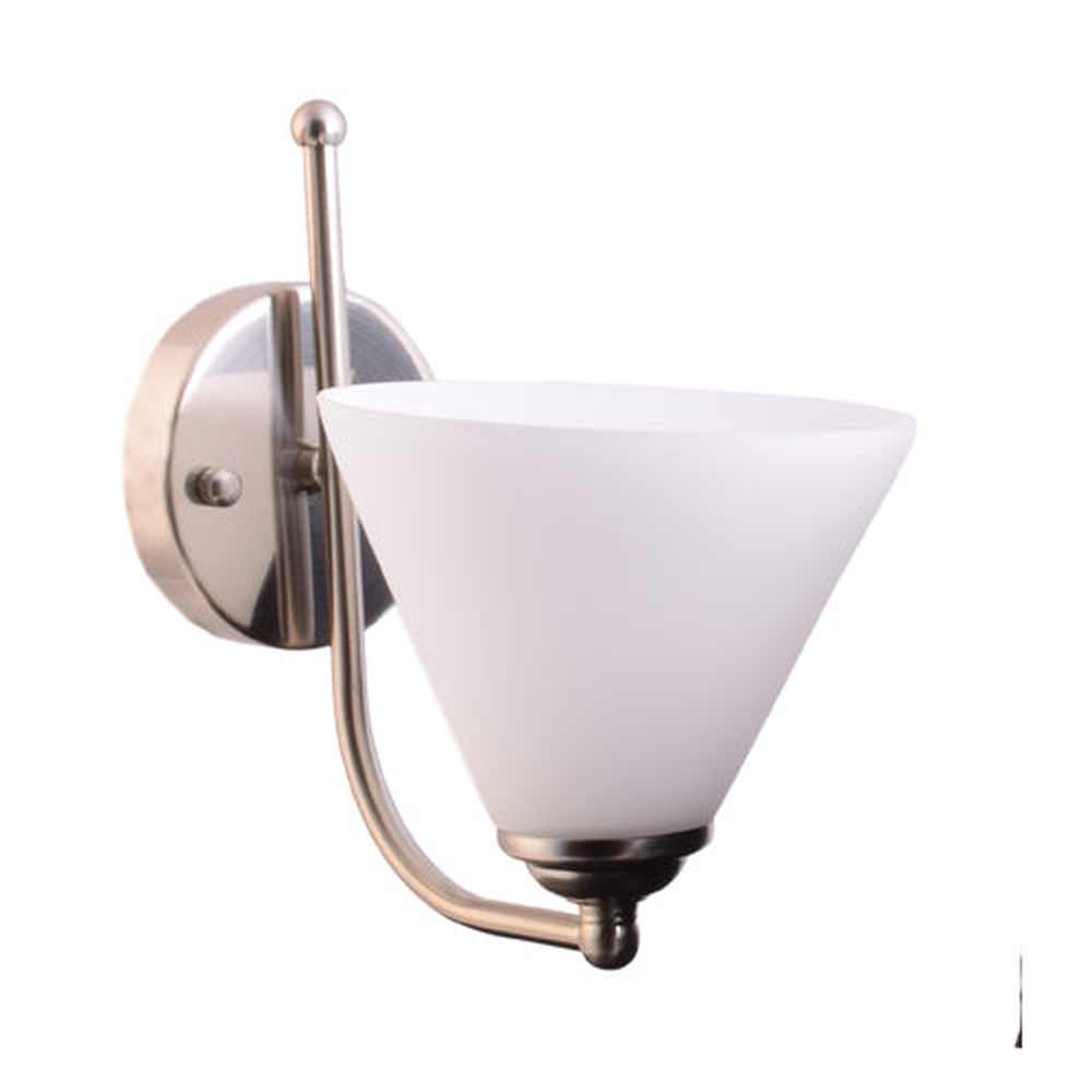 Wall Light Brushed Metal with White Glass Shade-Starry Night