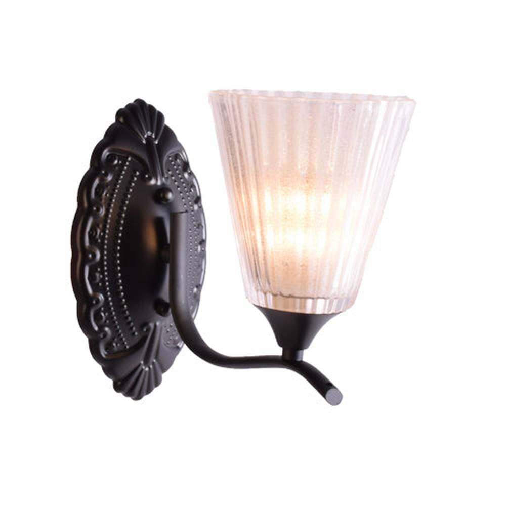 Wall Light Black with White Glass, E14 1 arm-Starry Night