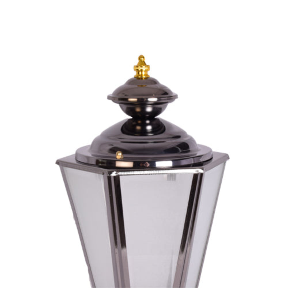 Outdoor Post Pillar Lantern Light E27, Silver-Starry Night