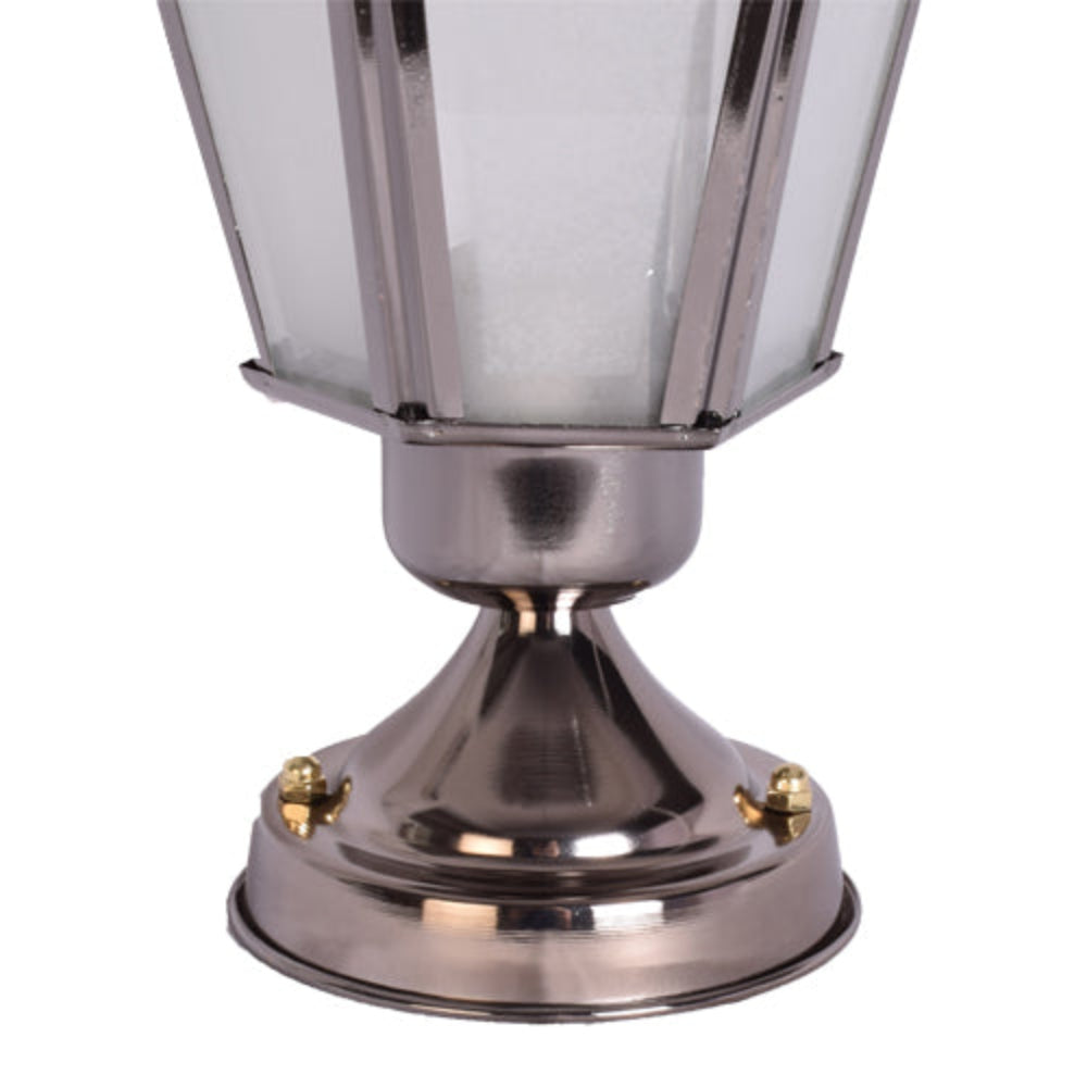 Outdoor Post Pillar Lantern Light E27, Silver-Starry Night