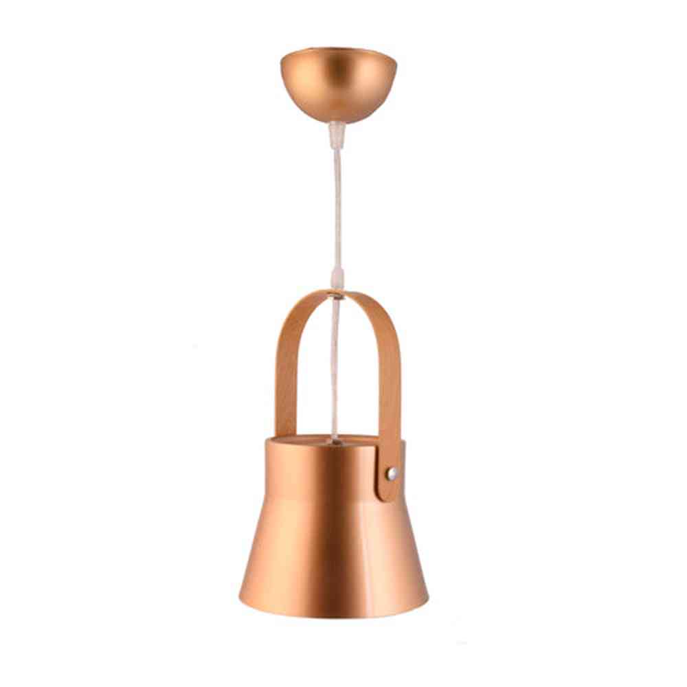 Metal Pendant Light E27 Base Gold with Wood Handle-Starry Night