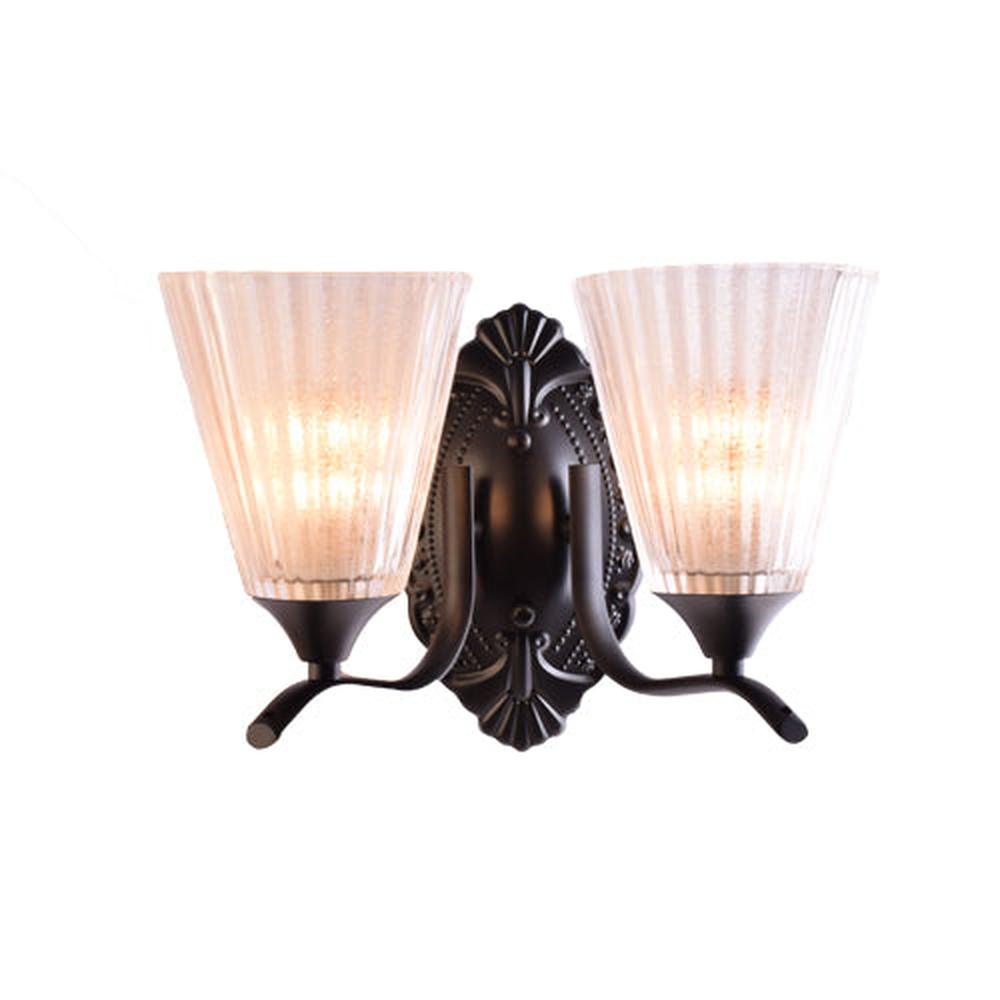 Wall Light Black with White Glass, E14 2 arms-Starry Night