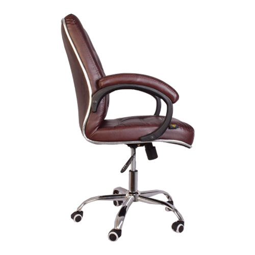 Mid-Back Office Chair with Armrest - Brown-Starry Night