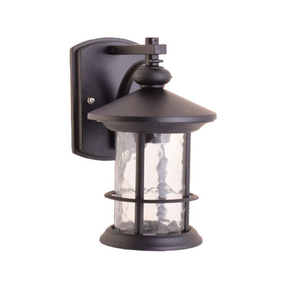 One-Light Outdoor Wall Lantern with Clear Glass, Black-Starry Night