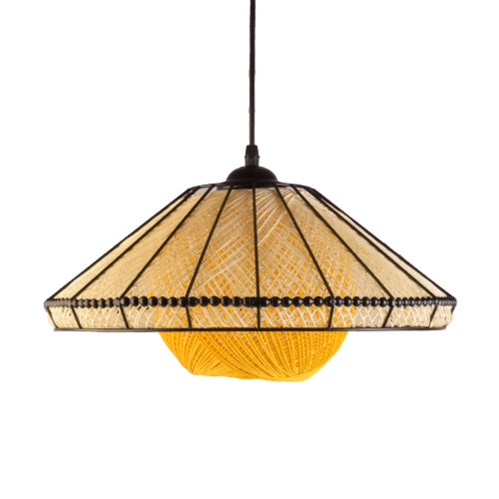 Decorative Pendant Light E27 Holder, Black & Yellow-Starry Night