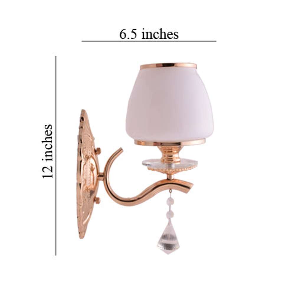 Wall Light Gold with White Shade and Crystals-Starry Night