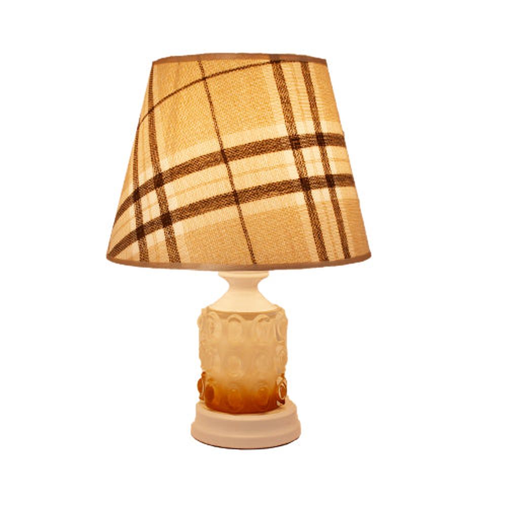 White Table Lamp with Checkered Shade-Starry Night