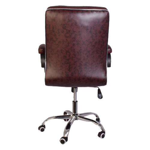 Mid-Back Office Chair with Armrest - Brown-Starry Night
