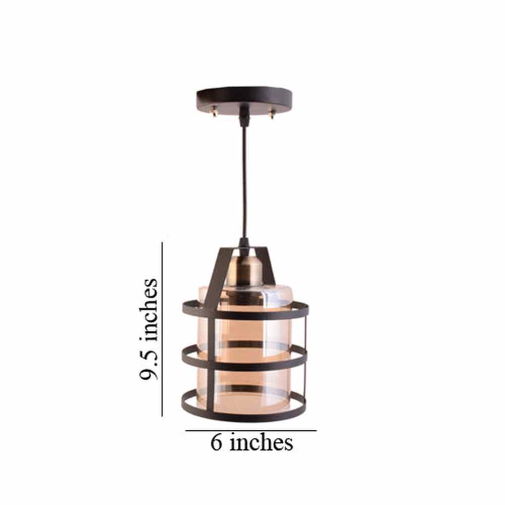Pendant Light Metal Cage with Glass Shade-Starry Night