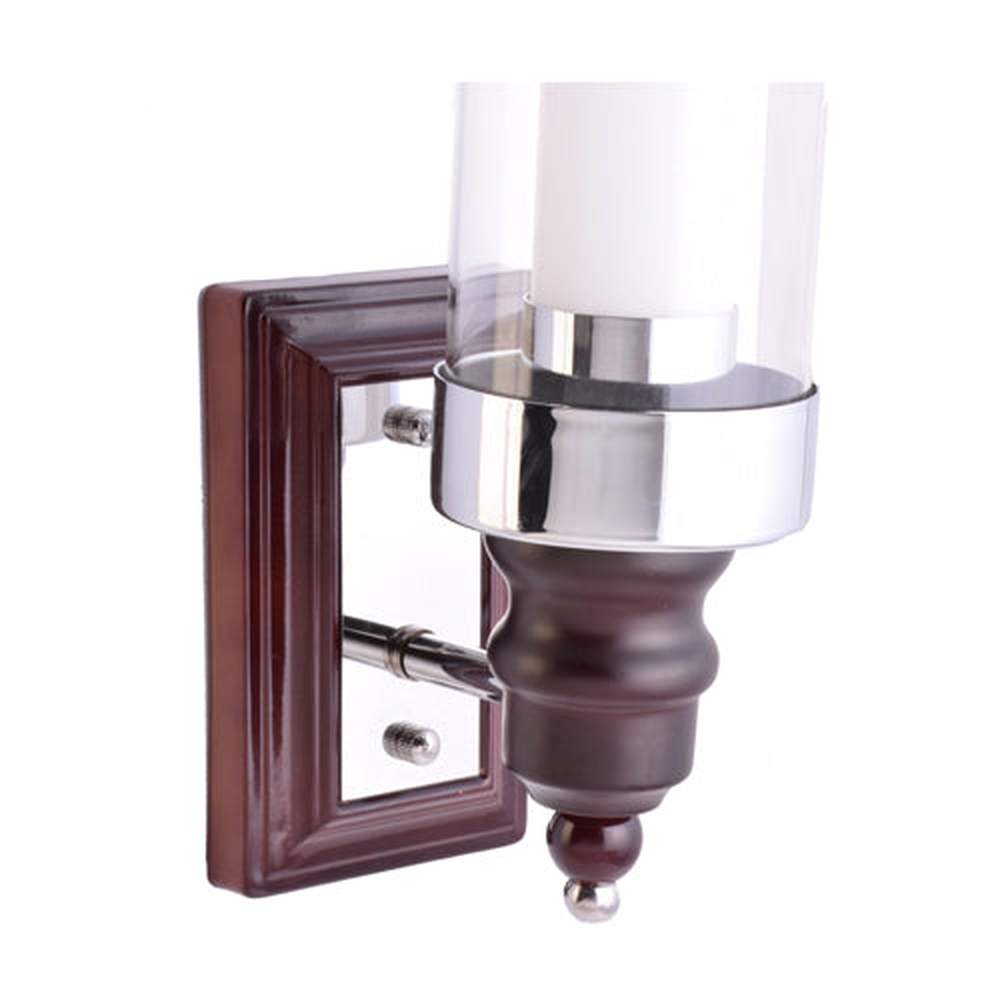 Wood Finish Wall Light with Glass Shade-Starry Night