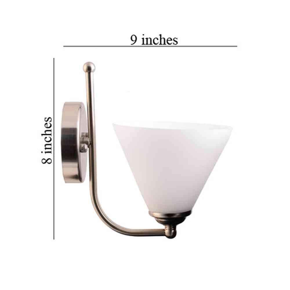 Wall Light Brushed Metal with White Glass Shade-Starry Night