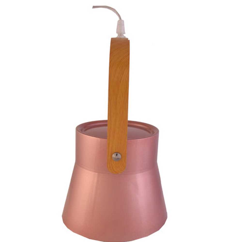Metal Pendant Light E27 Base Rose Gold with Wood Handle-Starry Night