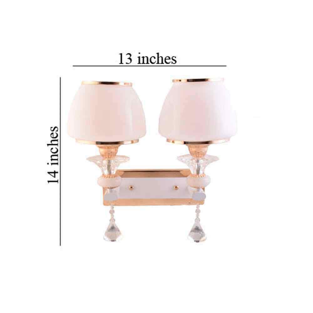 2 Lamp Wall Light Gold with White Shade-Starry Night