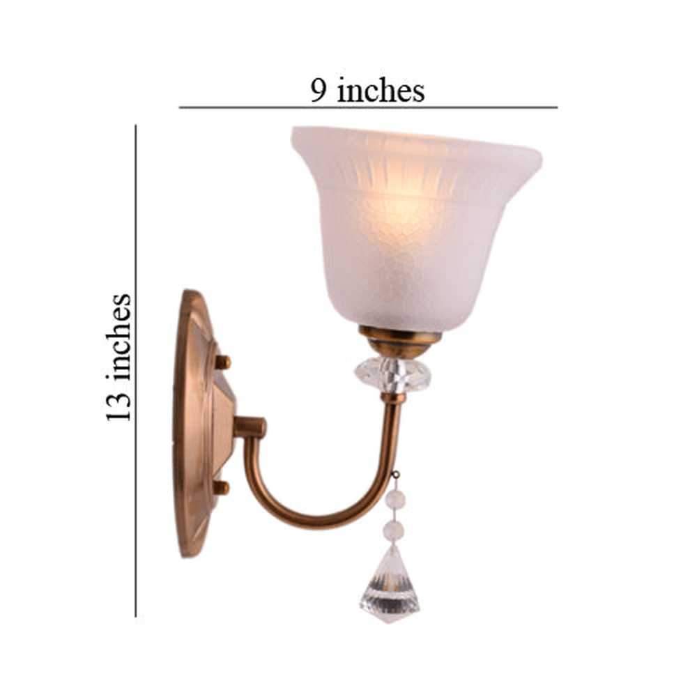 Bronze Wall Light with White Glass Shade-Starry Night