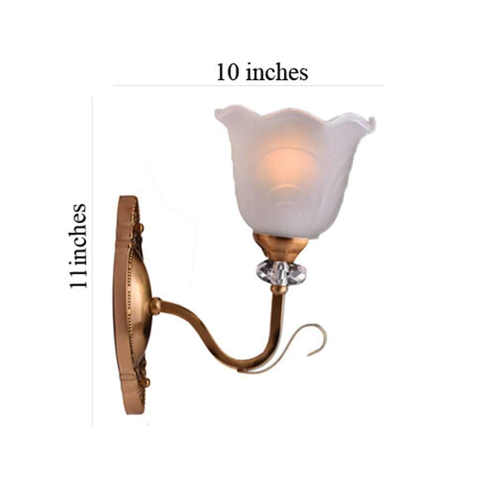 Bronze Color Wall Light with White Glass Shade-Starry Night