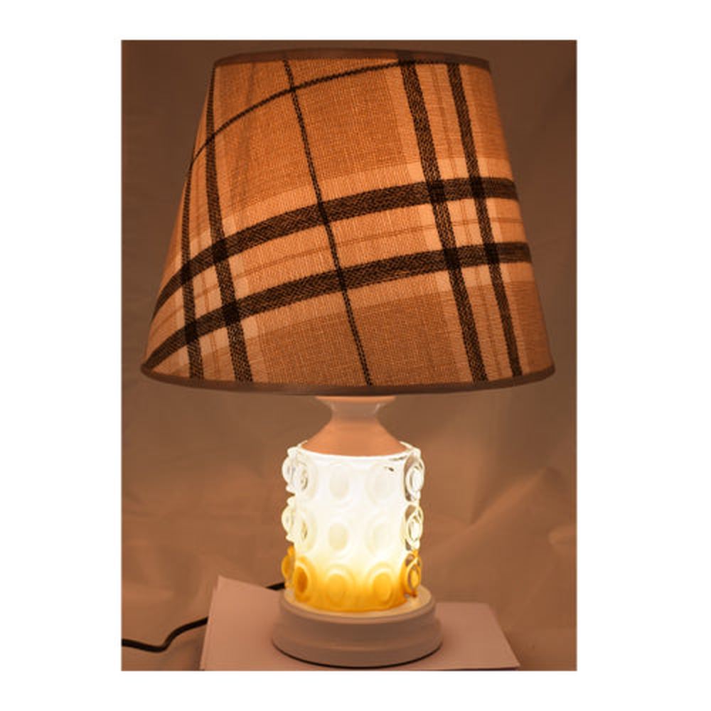 White Table Lamp with Checkered Shade-Starry Night