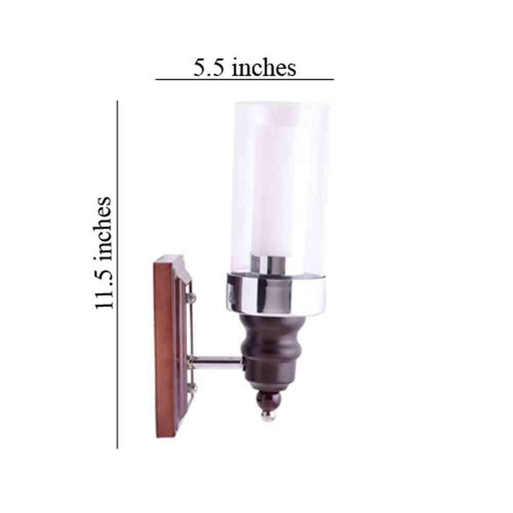 Wood Finish Wall Light with Glass Shade-Starry Night