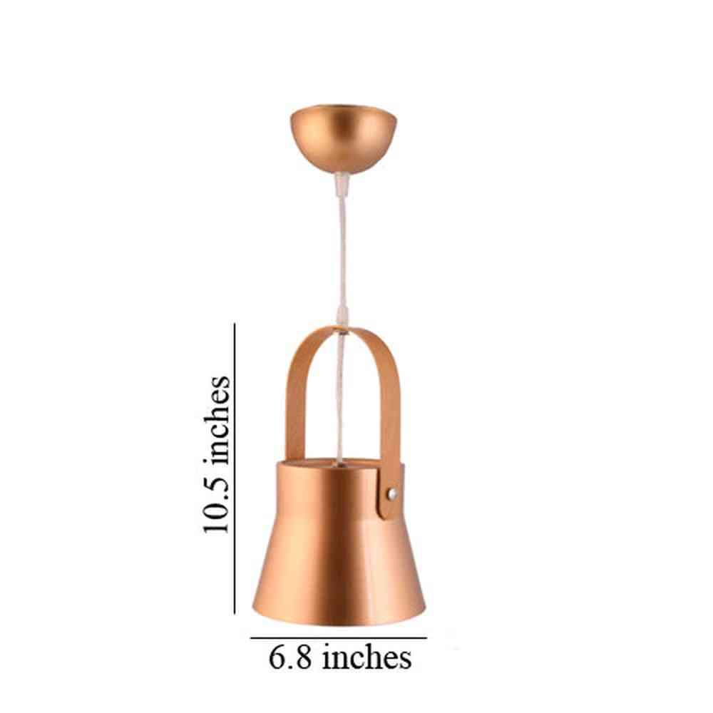 Metal Pendant Light E27 Base Gold with Wood Handle-Starry Night