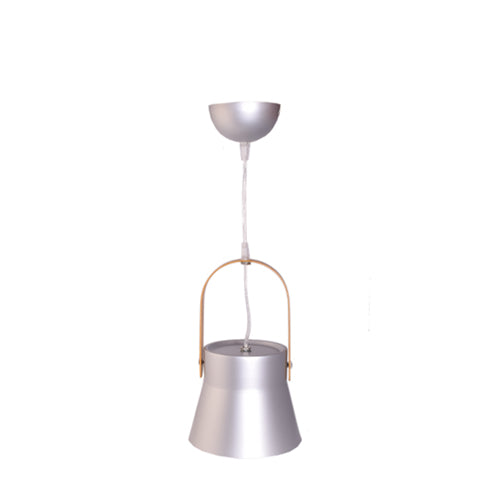 Metal Pendant Light E27 Base Silver with Wood Handle-Starry Night