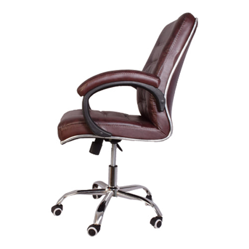 Mid-Back Office Chair with Armrest - Brown-Starry Night