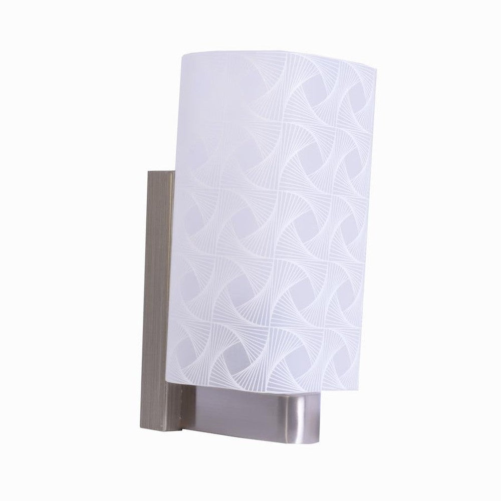 White Glass Wall Light With Print-Starry Night