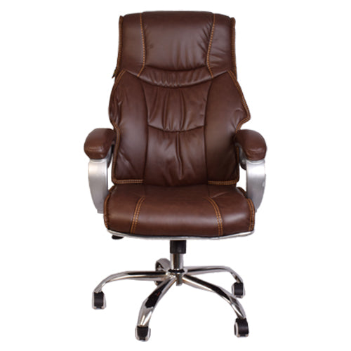 High-Back Brown Executive Swivel Chair with Design Armrest-Starry Night