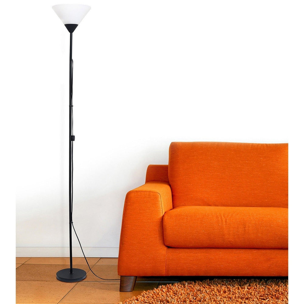 1 Light Torchiere Floor Lamp, Black-Starry Night