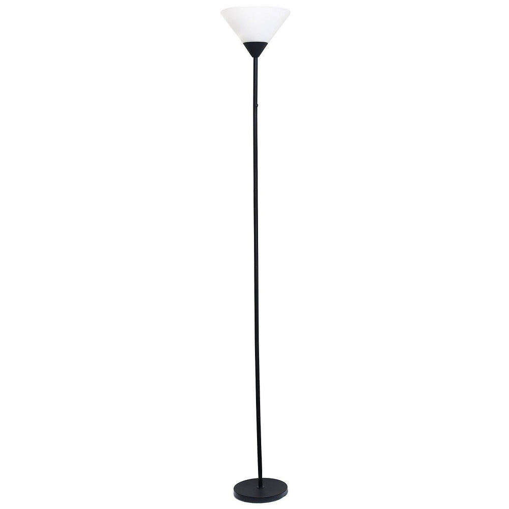 1 Light Torchiere Floor Lamp, Black-Starry Night