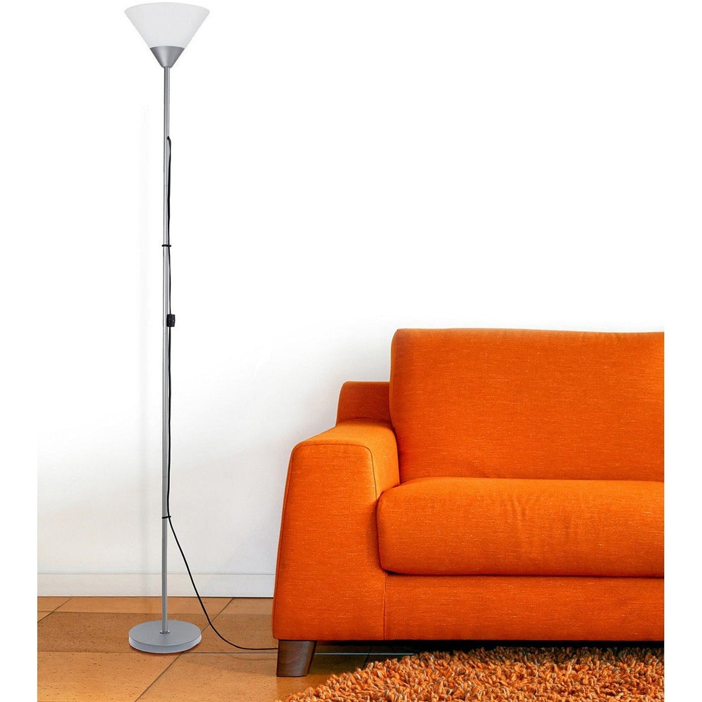 1 Light Torchiere Floor Lamp, Silver-Starry Night