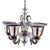 Silver Chandelier with 5 Glass Shades-Starry Night