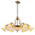 Bronze Chandelier with Yellow Glass, 6 Arms-Starry Night